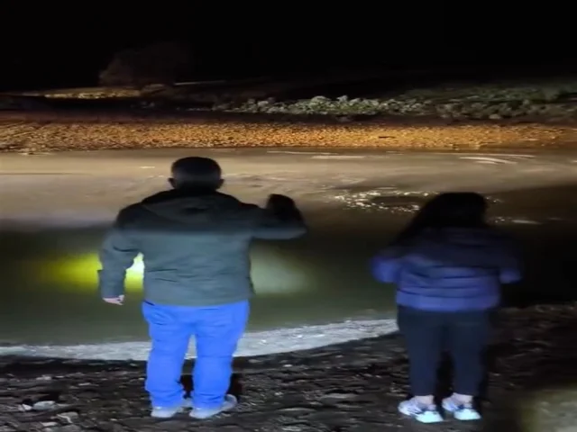 Mardin'de kayıp iki çocuk için buz tutan gölette arama çalışması