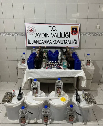 Aydın'da sahte içki operasyonunda 1 kişi gözaltına alındı