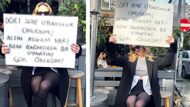 Fenomen dizide istenmemişti! Sokakta tek başına pankart açtı