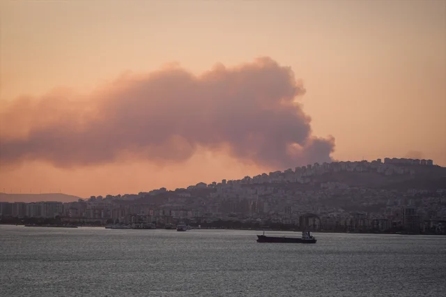 İzmir'de Çöplükte Başlayan Yangın Ormanları Tehdit Ediyor