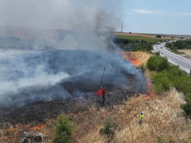 Edirne'de Tarım Arazisinde Büyük Yangın: Müdahale ve Kahrama...