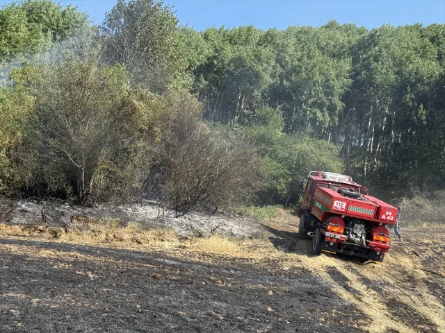 Tekirdağ'da Buğday Tarlasında Çıkan Yangın Kontrol Altına Alındı