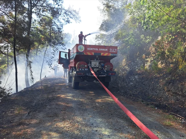 Hatay'ın Dörtyol İlçesinde Orman Yangınıyla Mücadele