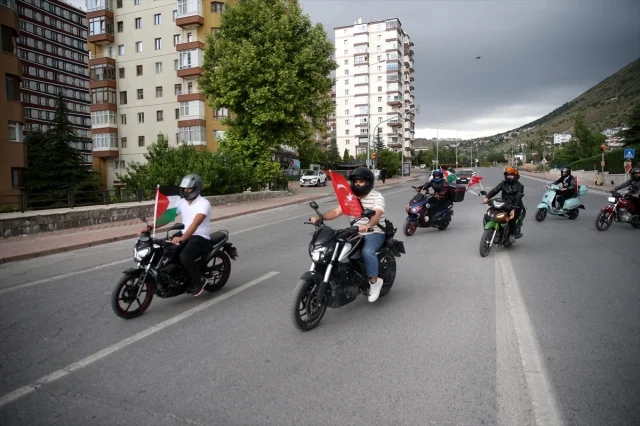 Motosiklet Grubu Gazze'ye Destek İçin Sokağa İndı