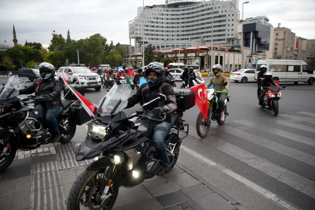 Motosiklet Grubu Gazze'ye Destek İçin Sokağa İndı