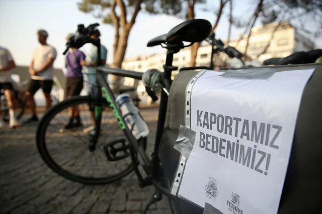 Fethiye'de Bisiklet Kazalarına Karşı Sessiz Sürüş Etkinliği Düzenlendi
