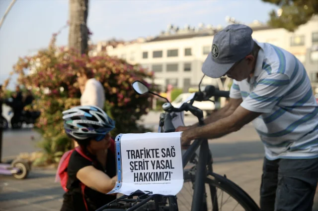 Fethiye'de Bisiklet Kazalarına Karşı Sessiz Sürüş Etkinliği Düzenlendi