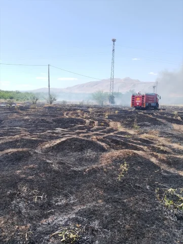 Malatya'da Otluk Yangını Büyüyerek Buğday Tarlasını Küle Çevirdi