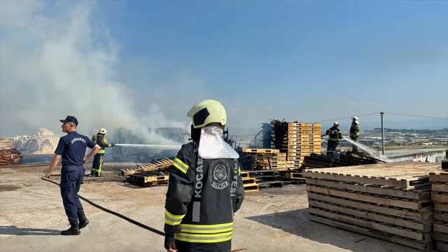 Gebze'de Palet Fabrikasında Çıkan Büyük Yangın Kontrol Altına Alındı