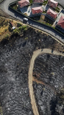 Hatay'daki Büyük Orman Yangını Havadan Görüntülendi