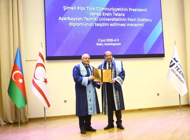 Cumhurbaşkanı Tatar'a Azerbaycan'dan Başarı Onuru