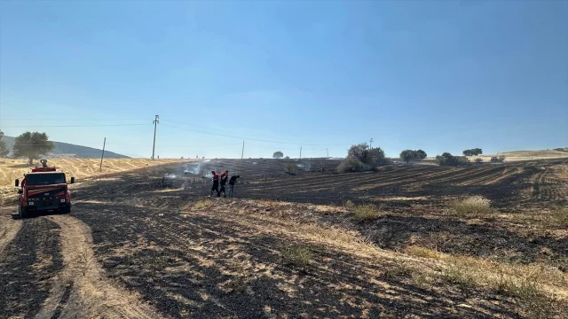 Isparta'da Ekin Tarlasında Çıkan Yangın Korkuttu