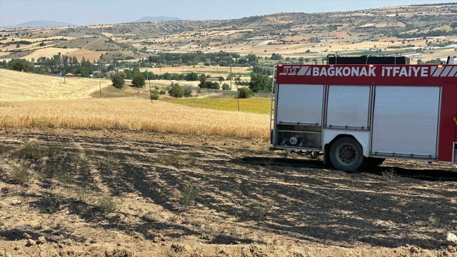 Isparta'da Ekin Tarlasında Çıkan Yangın Korkuttu