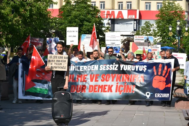 Erzurum'da Sağlık Çalışanlarından Gazze İçin 87 Haftalık Protesto Yürüyüşü