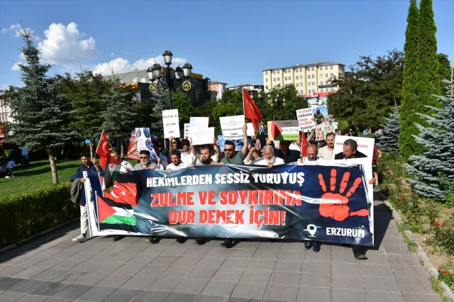 Erzurum'da Sağlık Çalışanlarından Gazze İçin 87 Haftalık Protesto Yürüyüşü