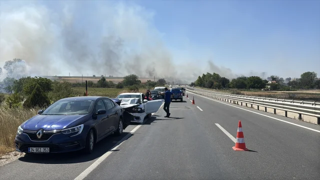 Edirne'deki Anız Yangını Kontrol Altına Alınıyor