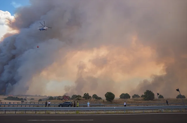 Tekirdağ Orman Yangını Çanakkale'yi Tehdit Ediyor: Havadan ve Karadan Müdahale Sürüyor