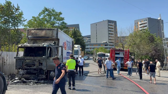 Sancaktepe'de Kamyonet Yangını: Otluk Alana Sıçrayan Alevler Korkuttu