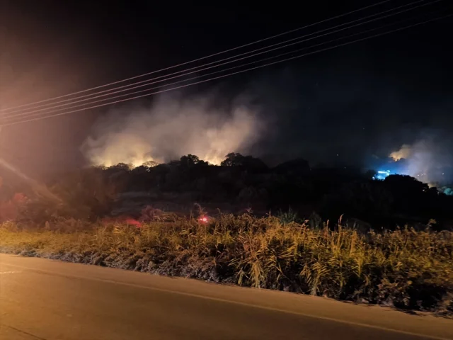 İzmir Dikili'de Çöplükte Başlayan Yangına Anında Müdahale