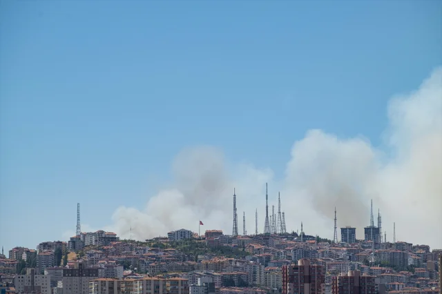 Ankara Eymir Gölü Çevresindeki Ormanda Yangın Büyüyor