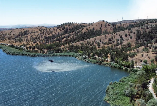 Ankara'da Eymir Gölü Yakınlarında Çıkan Yangınla Mücadele Sü...