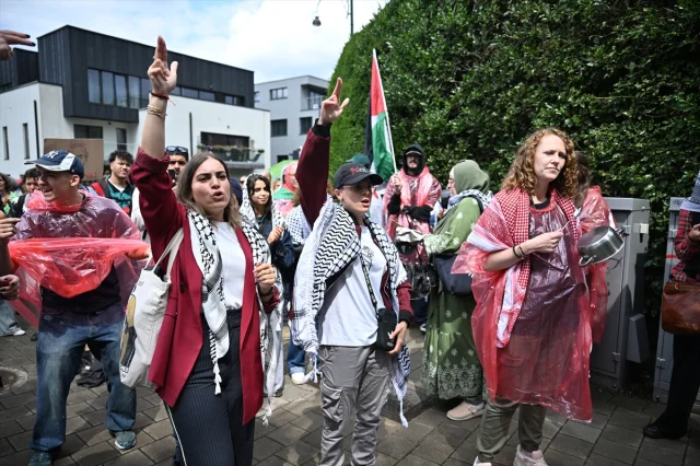 Brüksel'de Mısır Büyükelçiliği Önünde Gazze İçin Protesto Yü...