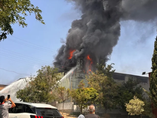 Gaziantep'te Halı Fabrikası Yangınına Acil Müdahale Başladı