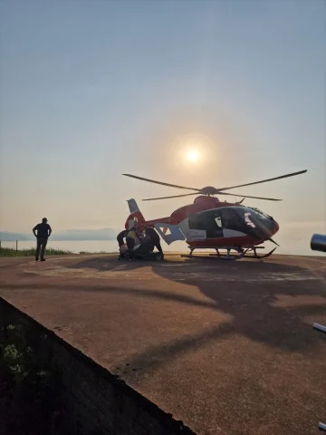 Trabzon Yaylasında Rahatsızlanan Kadın Ambulans Helikopter ile Kurtarıldı