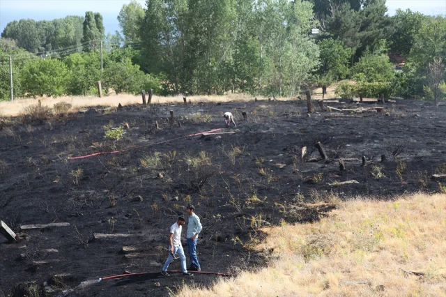Bitlis'te Tarihi Mezarlıkta Çıkan Yangın Kontrol Altına Alın...