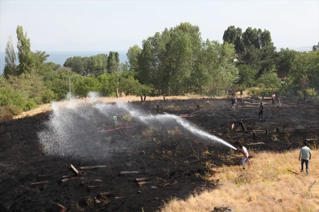 Bitlis'te Tarihi Mezarlıkta Çıkan Yangın Kontrol Altına Alındı