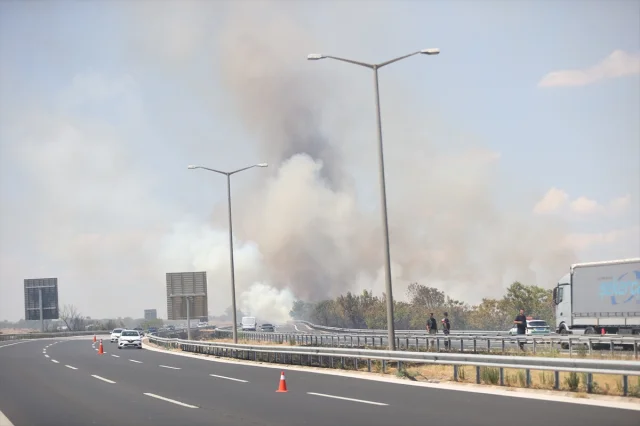 Kırklareli'nde Orman Yangını Avrupa Otoyolunu Kapattı