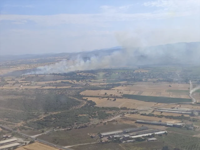 Çanakkale'nin Biga İlçesindeki Tarım Arazisi Yangına Teslim