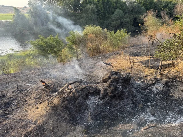 Edirne Tunca Nehri Kıyısındaki Yangın Hızla Kontrol Altına Alındı