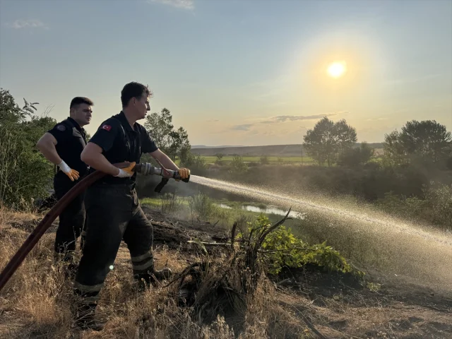 Edirne Tunca Nehri Kıyısındaki Yangın Hızla Kontrol Altına Alındı