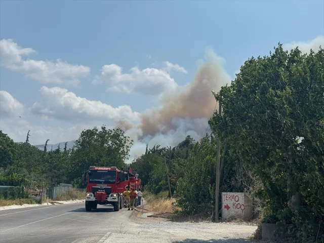 Çanakkale'de Tarım Arazisinde Başlayan Yangın Büyüyerek Ormanı Tehdit Ediyor