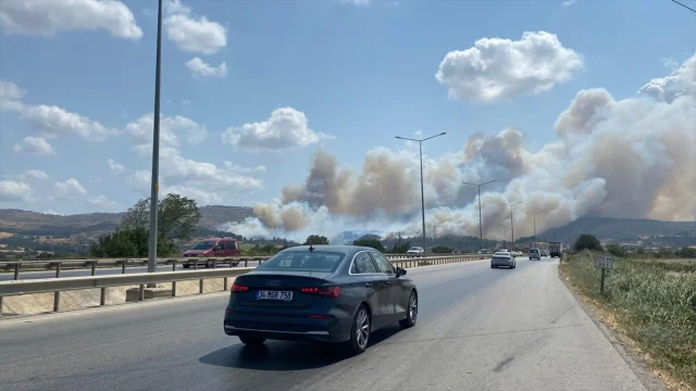 Çanakkale'de Tarım Arazisinde Başlayan Yangın Büyüyerek Ormanı Tehdit Ediyor