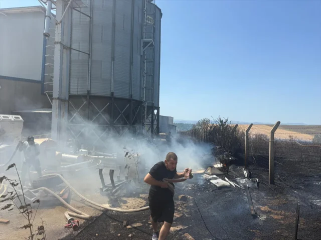 Edirne'de anız yangını çeltik fabrikasına ulaşmadan kontrol altına alındı