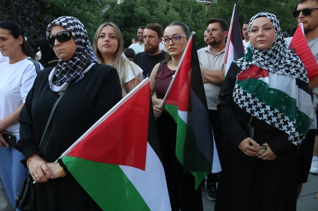 Priştine'de Filistin İçin Anlamlı Destek Gösterisi