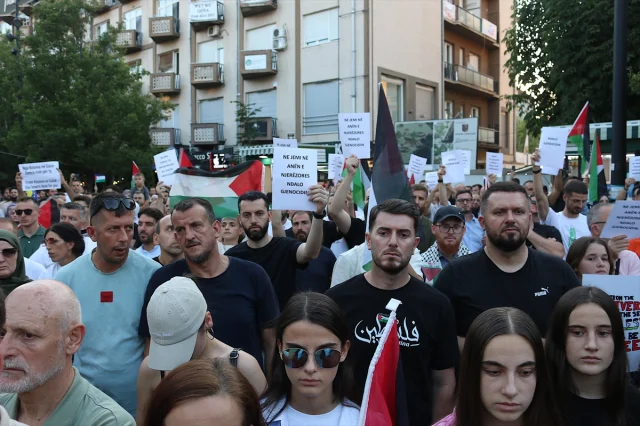 Priştine'de Filistin İçin Anlamlı Destek Gösterisi