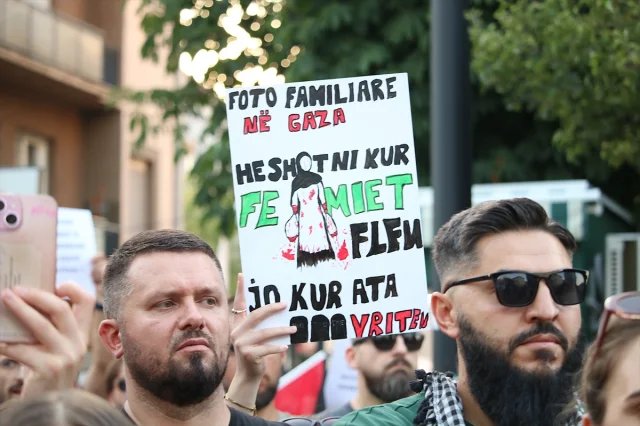 Priştine'de Filistin İçin Anlamlı Destek Gösterisi