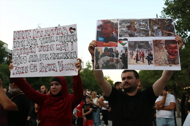 Priştine'de Filistin İçin Anlamlı Destek Gösterisi