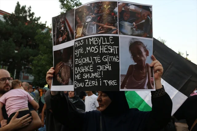 Priştine'de Filistin İçin Anlamlı Destek Gösterisi