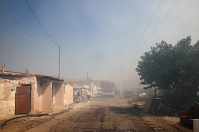 Batı Trakya'da Orman Yangını Yerleşim Yerlerini Tehdit Ediyor
