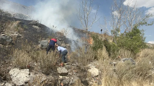 Kars Kalesi'ne Yakın Çıkan Anız Yangını Kontrol Altına Alındı
