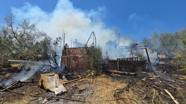 Bursa'nın Mudanya İlçesinde Bağ Evi Yangını Kontrol Altında