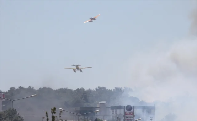 Çanakkale'de Orman Yangını ile Mücadele Sürüyor