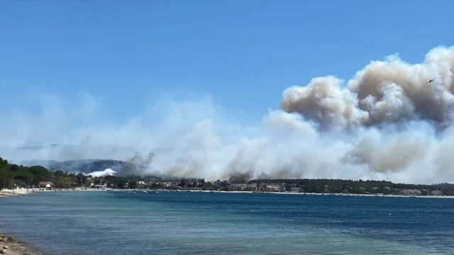 Çanakkale'deki Orman Yangını Kontrol Altına Alınmaya Çalışılıyor