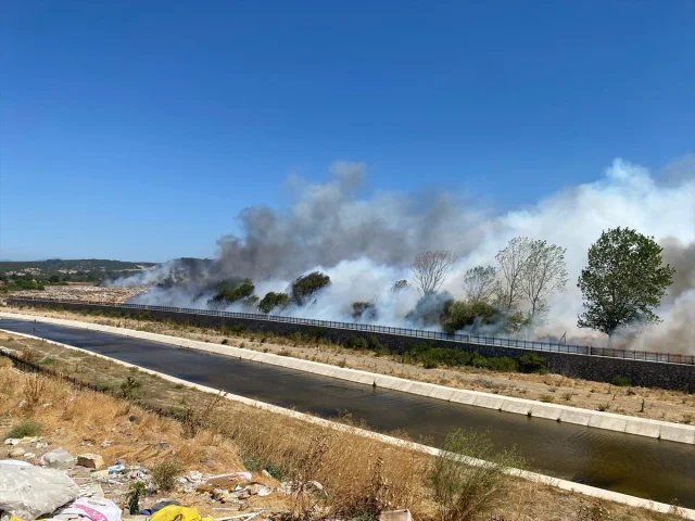 Ayvacık'ta Çöplükte Başlayan Yangın Ormanı Tehdit Ediyor