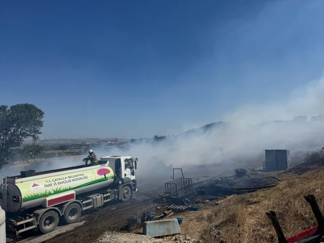 Çatalca'da İki Ayrı Noktada Yangın Panik Yarattı