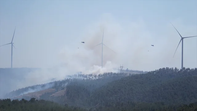Çanakkale Orman Yangını Söndürülmeye Çalışılıyor